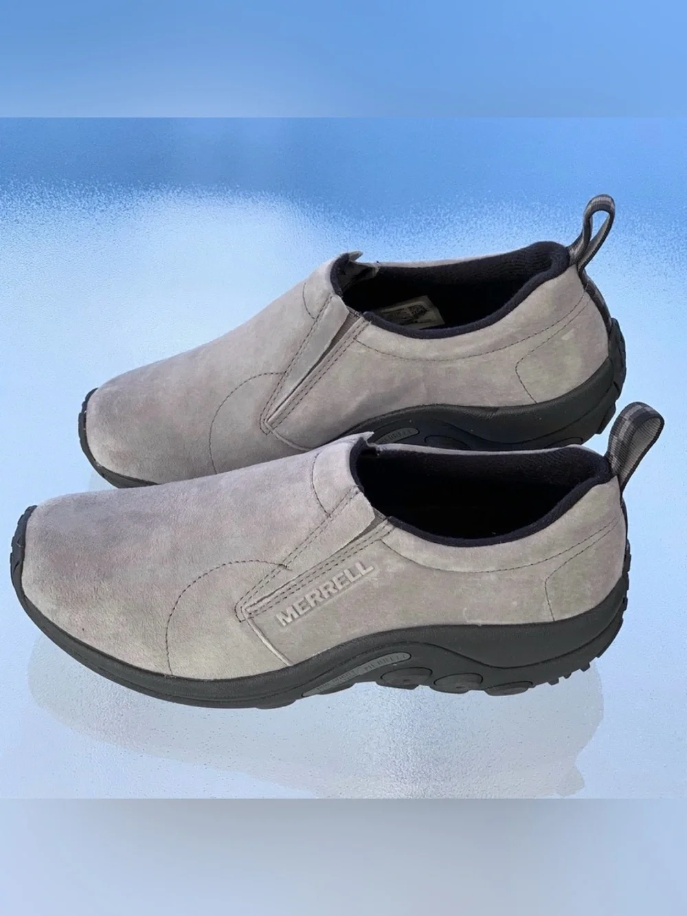 MERRELL Castle Rock Gray Suede Jungle Moc Slip-On Shoes ~ Men’s 11